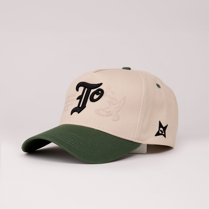OS.TO A-Frame Snapback // Natural & Clover Green