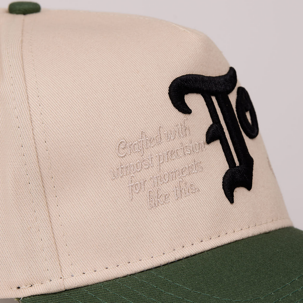 OS.TO A-Frame Snapback // Natural & Clover Green