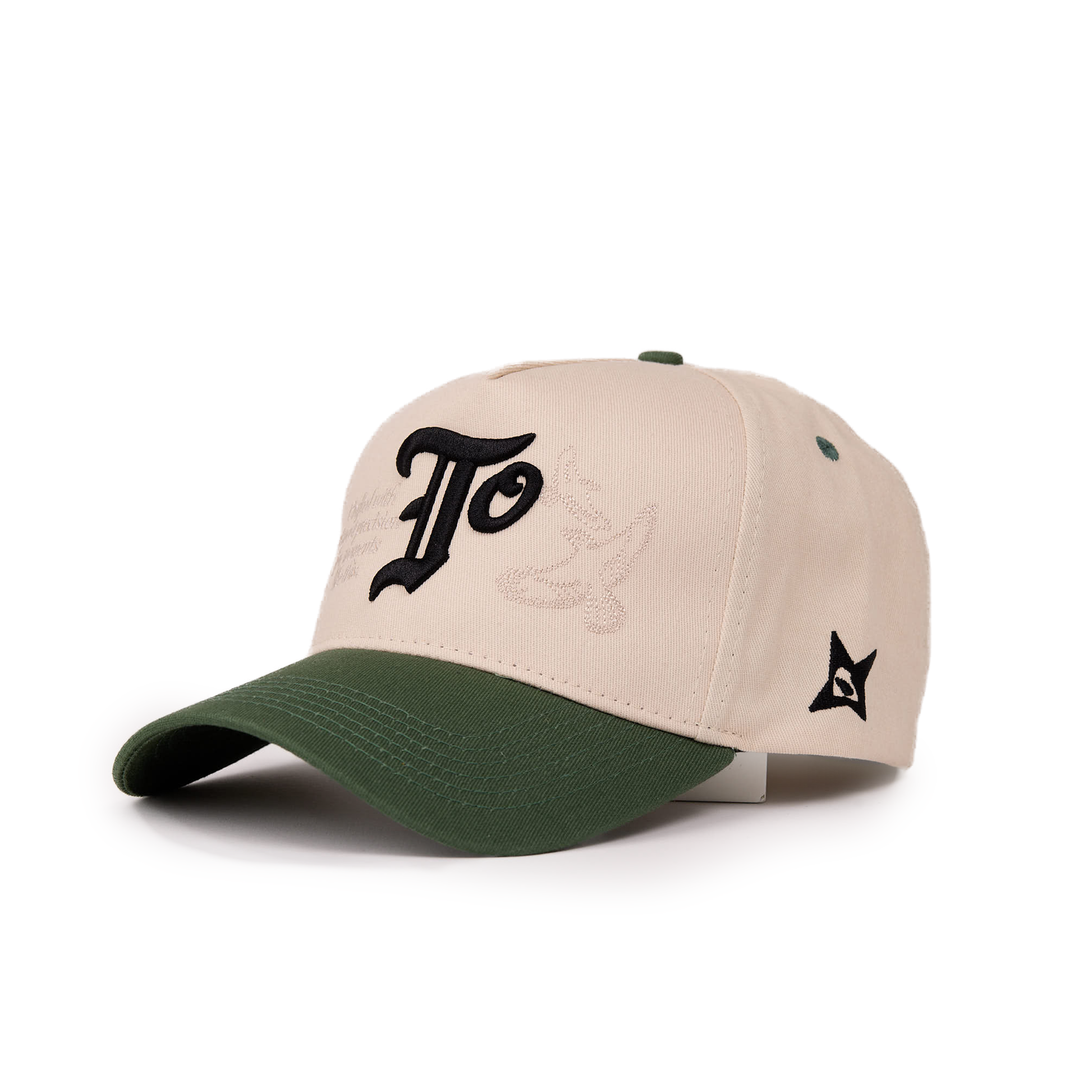 OS.TO A-Frame Snapback // Natural & Clover Green